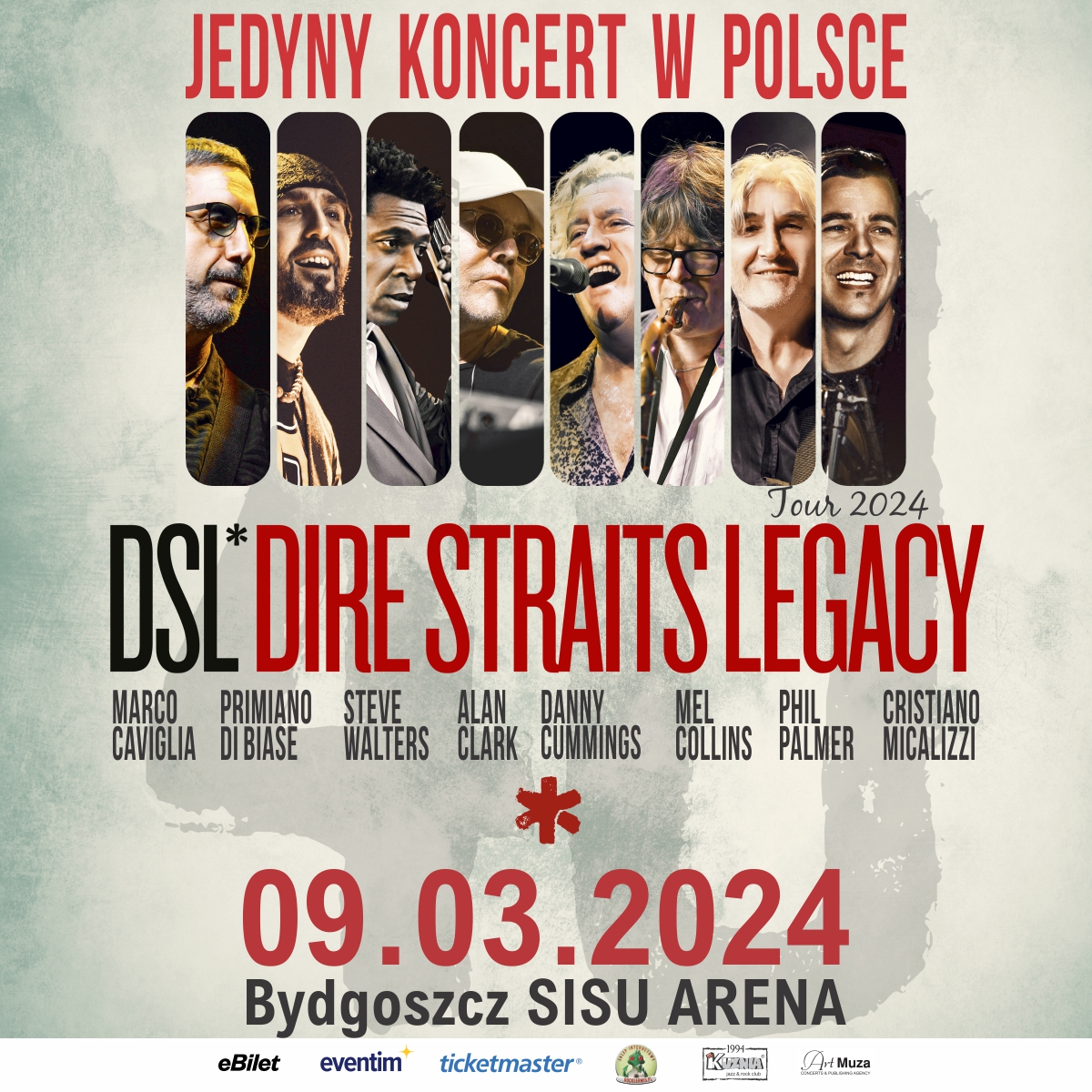 Muzycy Dire Straits na koncercie w Polsce